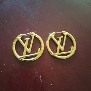 Gold LV Hoop Earrings